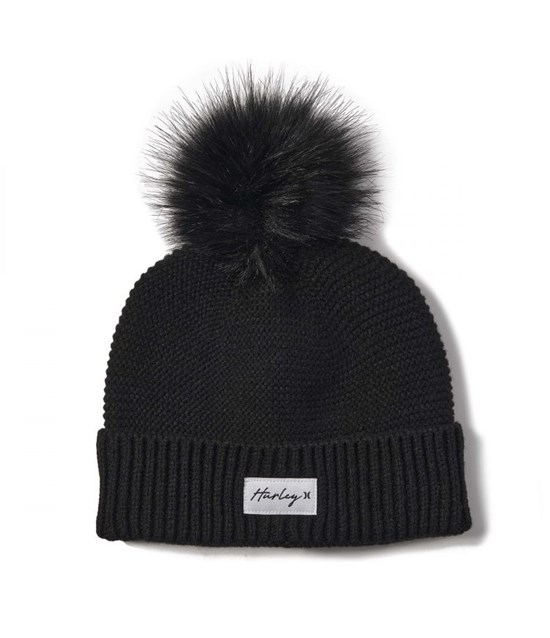 Hurley Beanie Pom Pom Candace Pom Negros | VBRUFJ-976