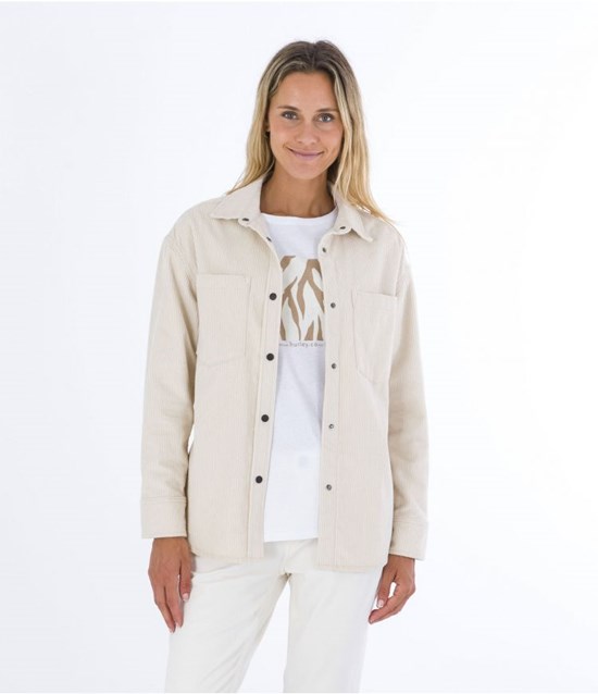 Hurley Overshirt Oceancare Corduroy Marshmallow | VWKOBS-326
