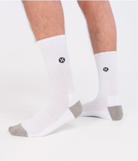 Hurley Socks 3 Pack Icon Terry Blancos | QUCTPV-789