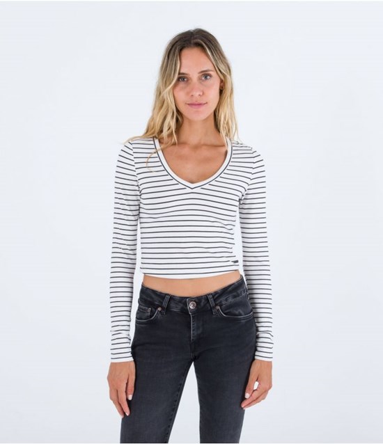 Hurley T-shirt Long Sleeve Sophie Fitte Rayas | NJCWBQ-639