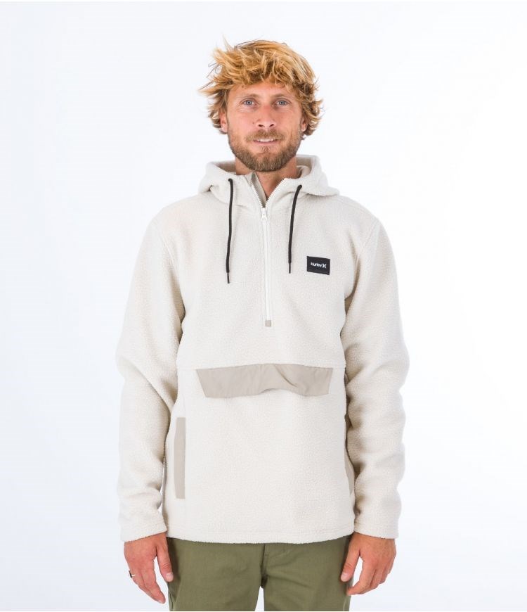 Hurley Anorak 1/4 Zip Anorak Sherpa Bone | LYQNFD-183