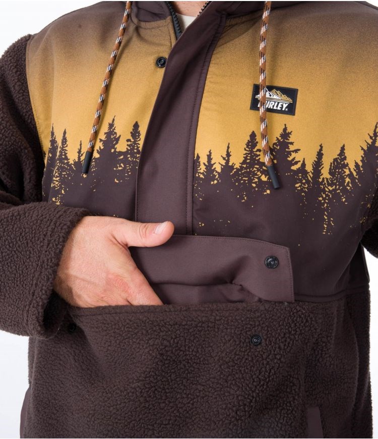 Hurley Anorak Polar Evergreen Burrito Anorak Marrom | TSQADP-215