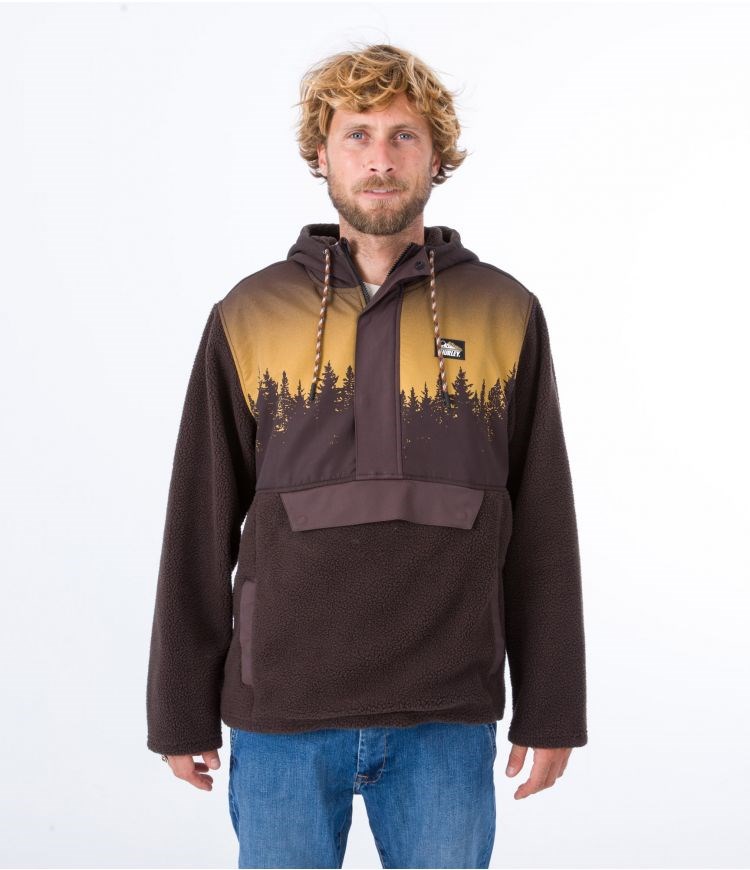 Hurley Anorak Polar Evergreen Burrito Anorak Marrom | TSQADP-215
