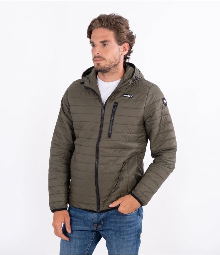 Hurley Balsam Acolchado Packable Jacket Kaki | NTHEXR-712