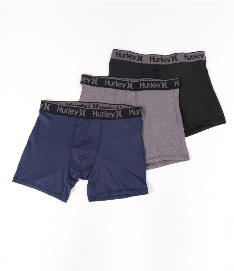 Hurley Boxer 3 Pack Regrind Core Azul Marino Grises | CXEMGF-632