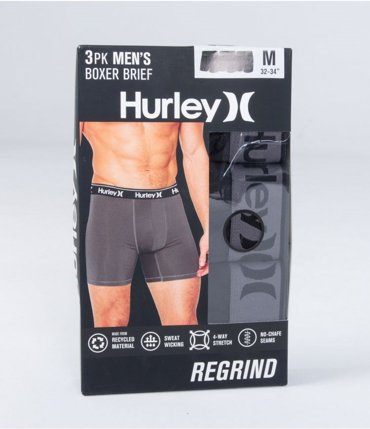 Hurley Boxer 3 Pack Regrind Core Negros | LMIJKC-932