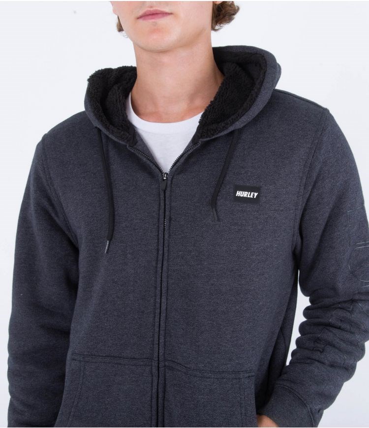 Hurley Hoodie Full Zip Fastlane Burrito Grises | NLGMUR-056