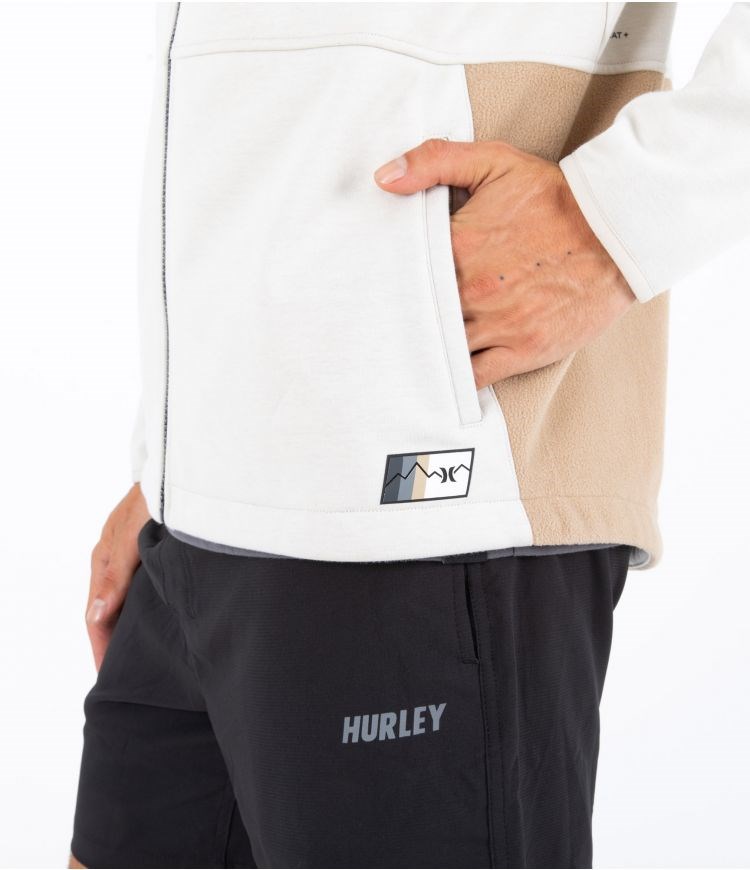 Hurley Hoodie Full Zip Wilder Heat Bone | LJDXAW-849