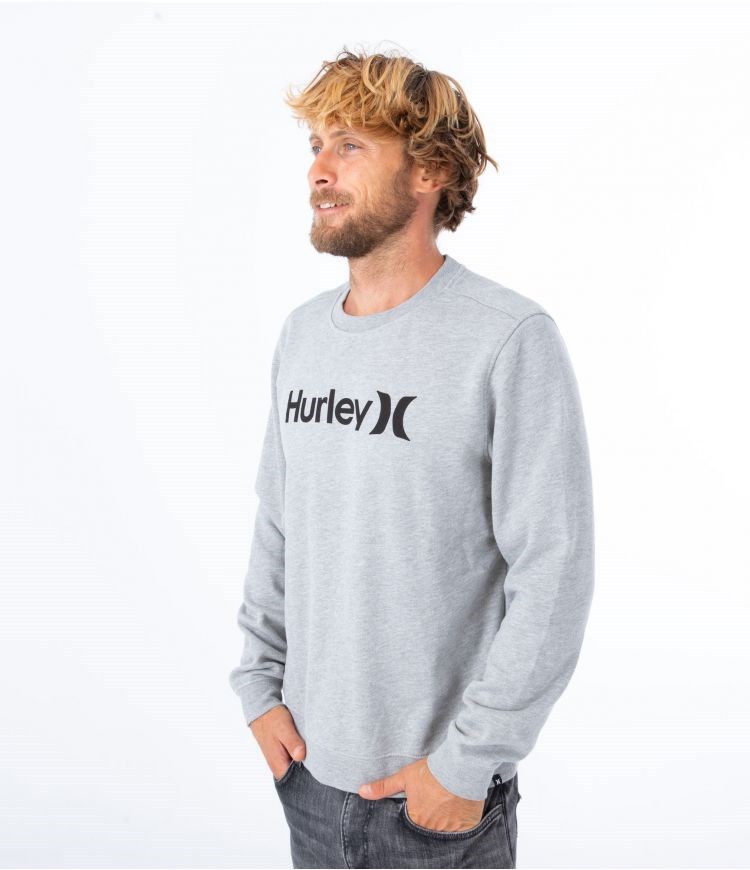 Hurley Hoodie Logo O&o Solid Crew Grises | IZFPGW-038