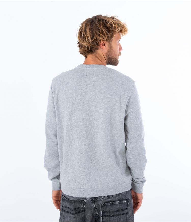 Hurley Hoodie Logo O&o Solid Crew Grises | IZFPGW-038