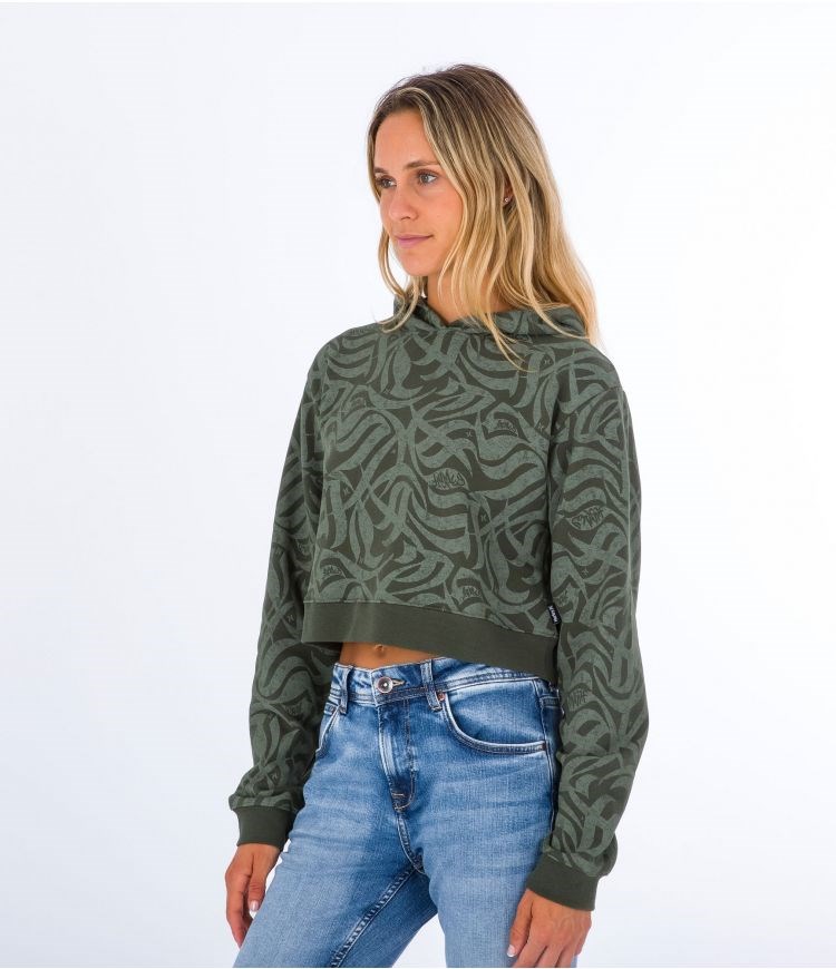 Hurley Hoodie Ocencare Full Print Verde Oliva | UKWLVQ-753