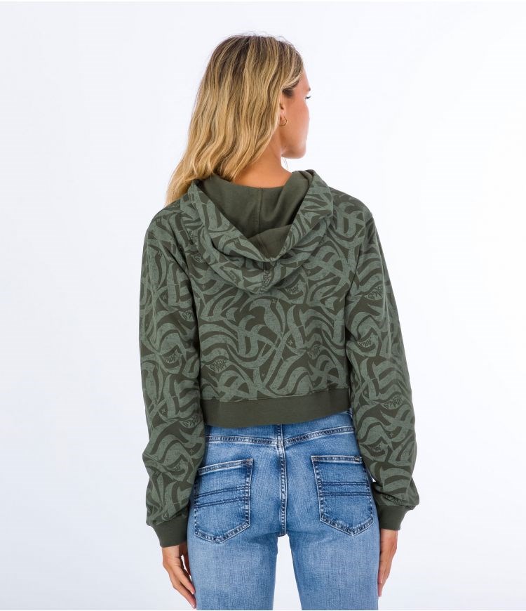 Hurley Hoodie Ocencare Full Print Verde Oliva | UKWLVQ-753