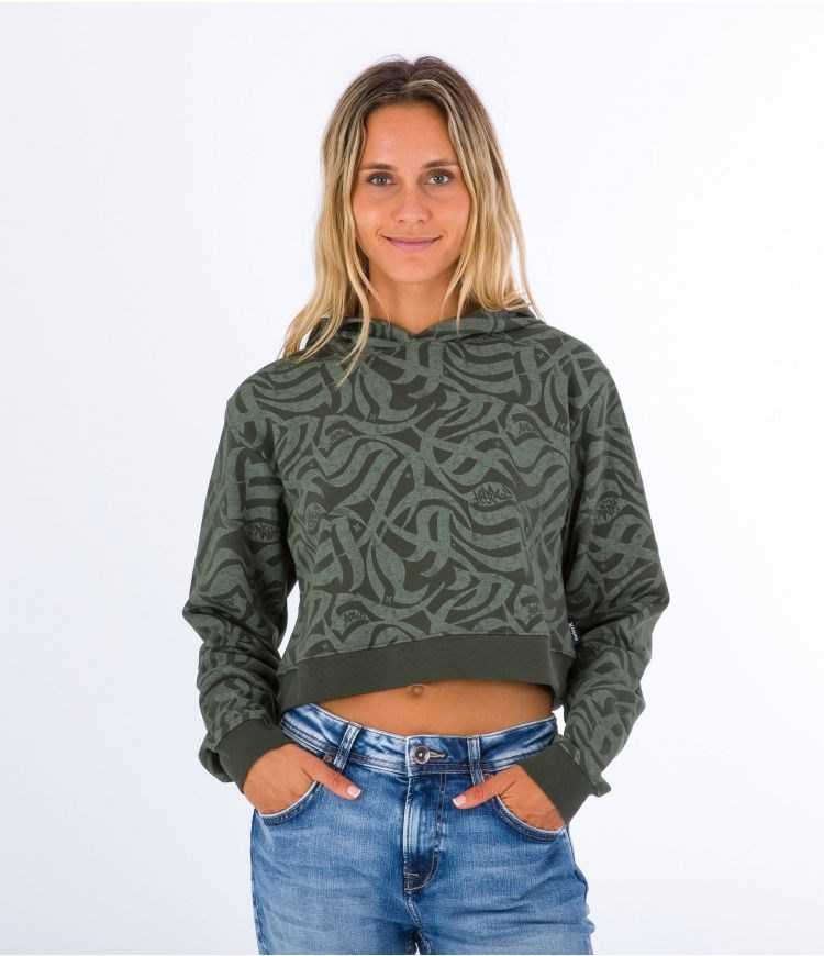 Hurley Hoodie Ocencare Full Print Verde Oliva | UKWLVQ-753