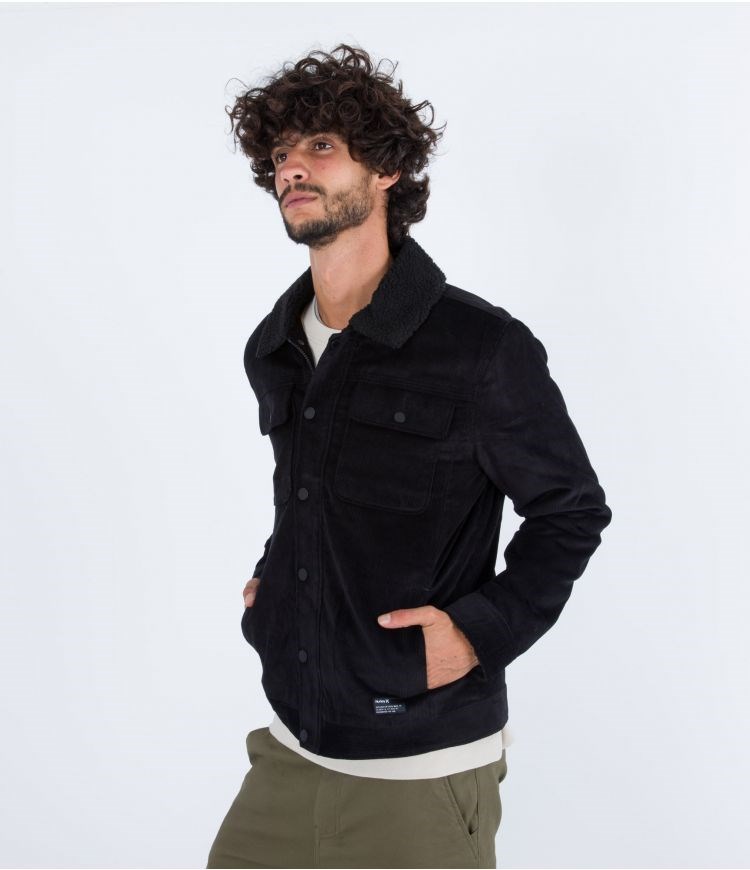 Hurley Jacket Gurney 2.0 Cord Negros | OZFLGK-523