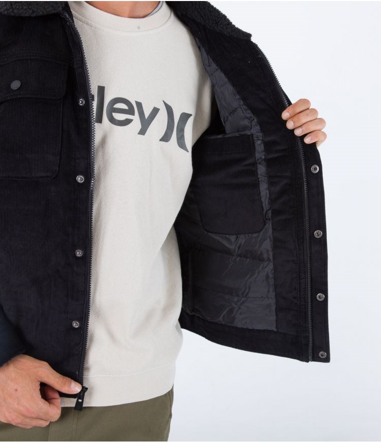 Hurley Jacket Gurney 2.0 Cord Negros | OZFLGK-523