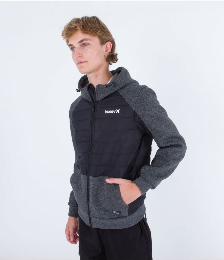 Hurley Jacket Monitor Mixed Media Negros | YIQVUF-710
