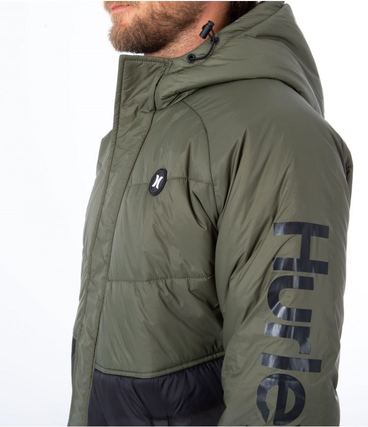 Hurley Jacket Portage Puffer Kaki | DCJUVG-390