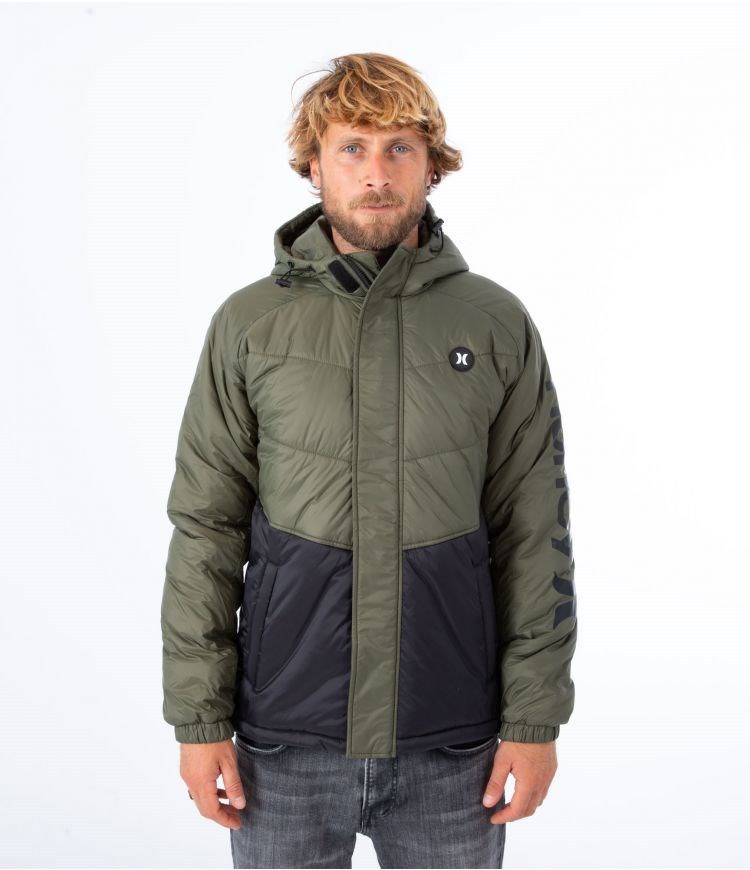 Hurley Jacket Portage Puffer Kaki | DCJUVG-390