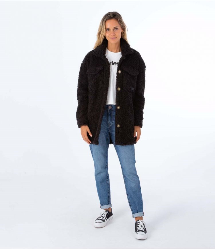 Hurley Jacket Sherpa Negros | DUYFML-398