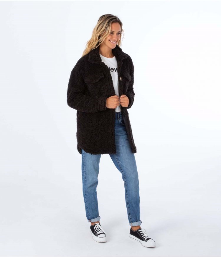 Hurley Jacket Sherpa Negros | DUYFML-398