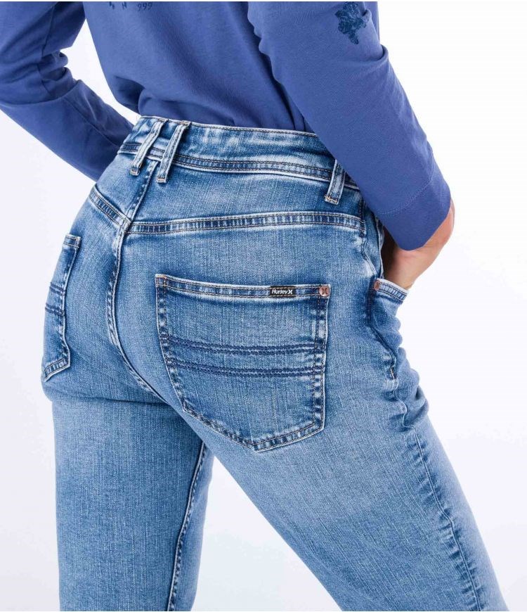 Hurley Laney Mom Oceancare Denim Pant Bottoms Denim Wf2 | QOXCRG-947
