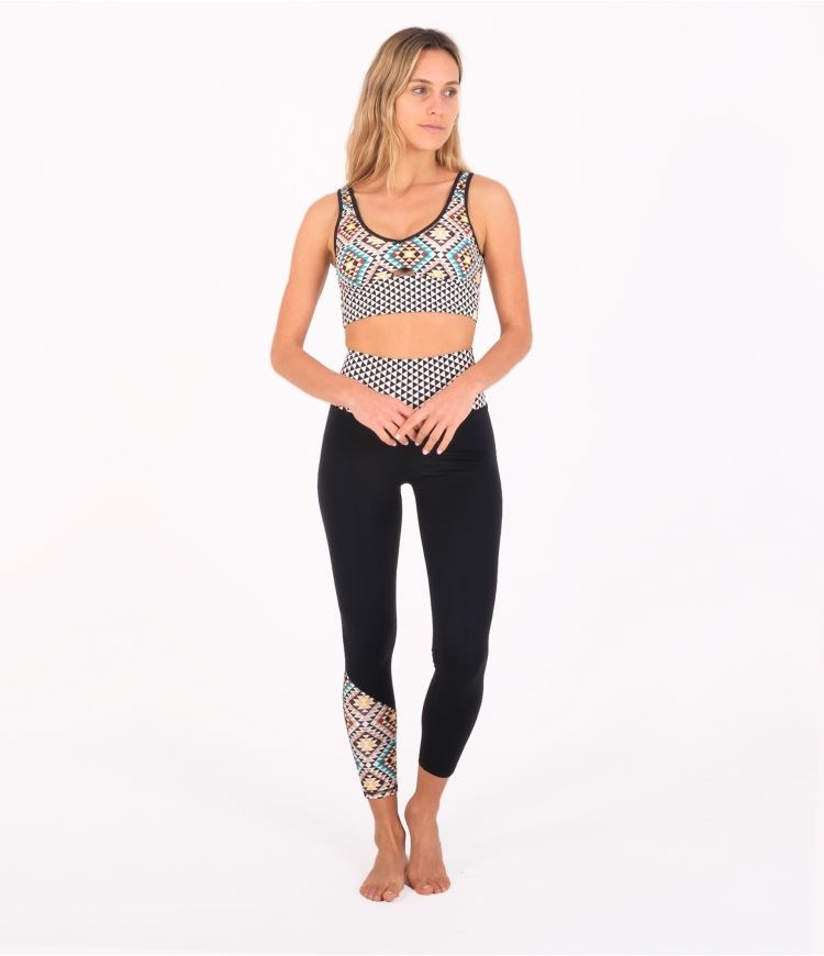 Hurley Legging Size High Mosaic Geo Surf Negros | OMRGNV-659
