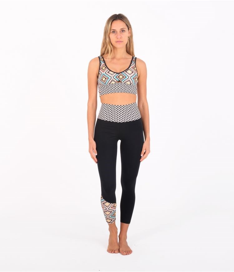 Hurley Legging Size High Mosaic Geo Surf Negros | OMRGNV-659