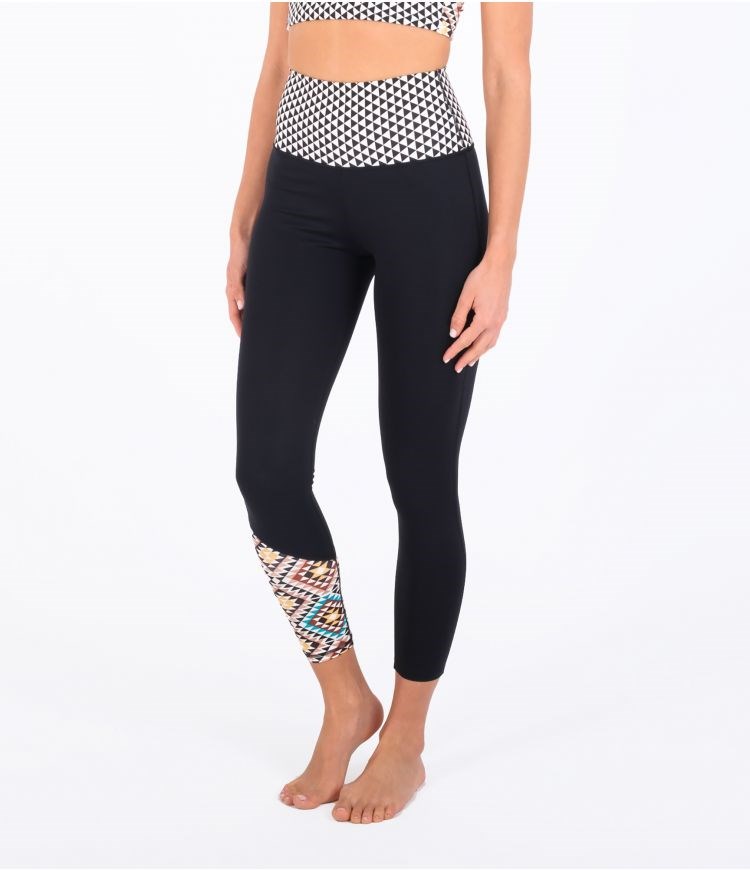 Hurley Legging Size High Mosaic Geo Surf Negros | OMRGNV-659