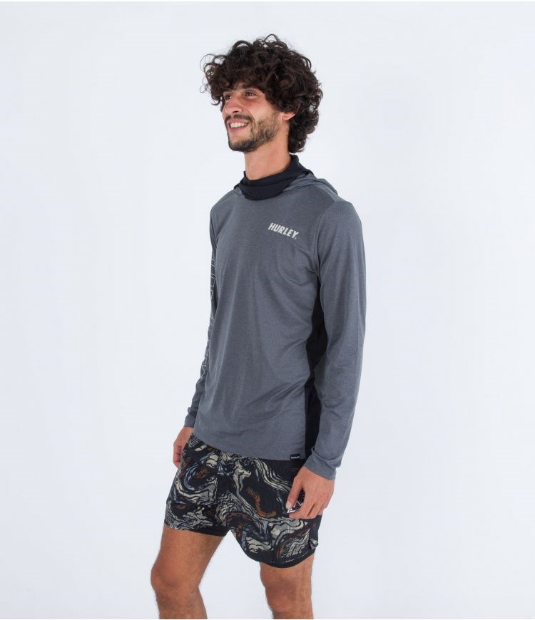 Hurley Lycra Long Sleeve H2o Dri Atticus Fastlane Upf Grises | QETFYO-497