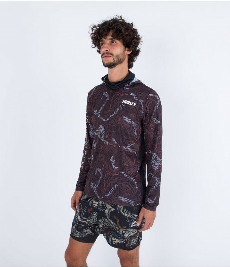 Hurley Lycra Long Sleeve H2o-dri Atticus Moab Upf Negros | TKCQSY-605