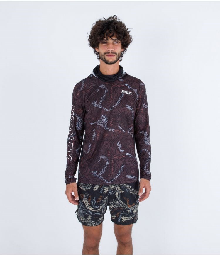 Hurley Lycra Long Sleeve H2o-dri Atticus Moab Upf Negros | TKCQSY-605