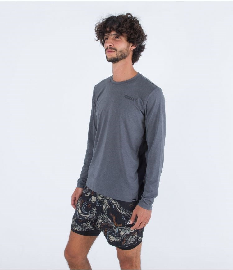 Hurley Lycra Long Sleeve H2o-dri Easton Fastlane Upf Negros | TOPDJK-046