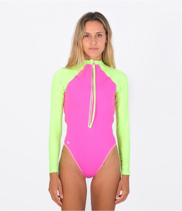 Hurley Lycra Surf Lsf Blocked Max Bow Cheeky Rosas Verdes | DUOXVH-901