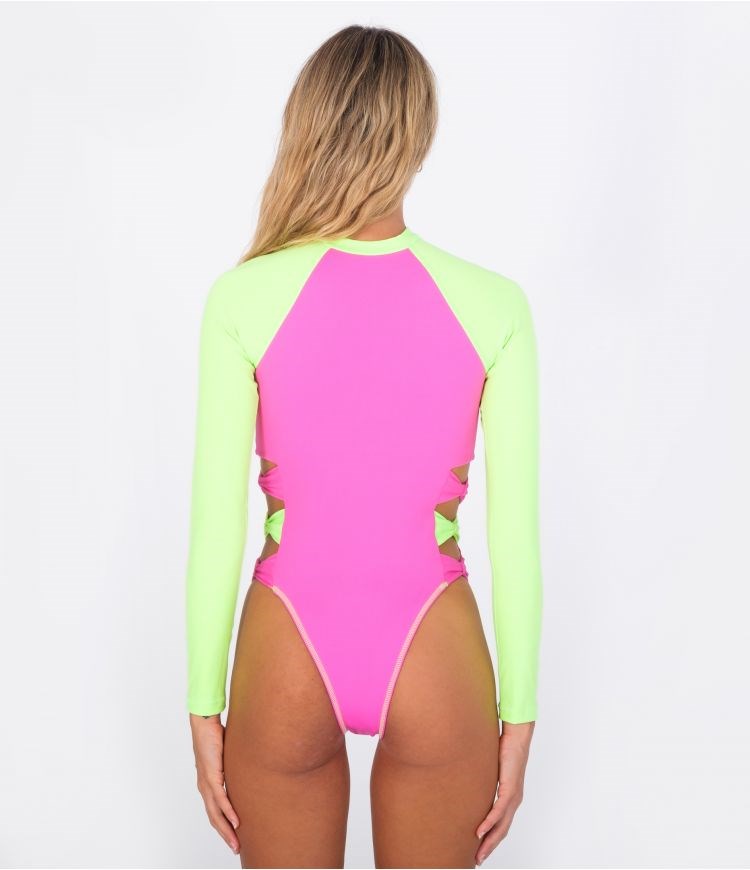 Hurley Lycra Surf Lsf Blocked Max Bow Cheeky Rosas Verdes | DUOXVH-901