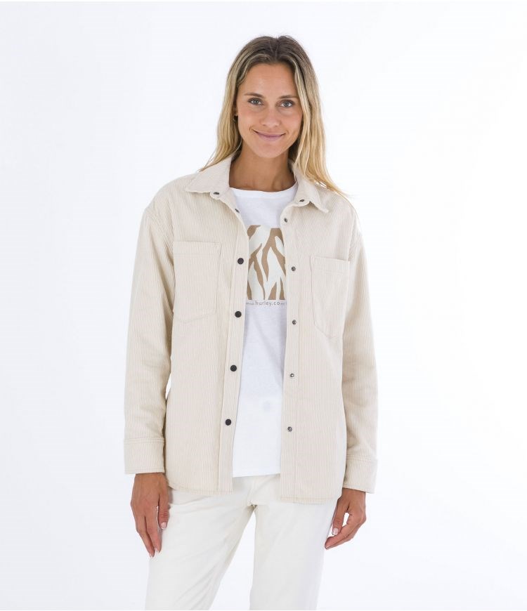 Hurley Overshirt Oceancare Corduroy Marshmallow | VWKOBS-326