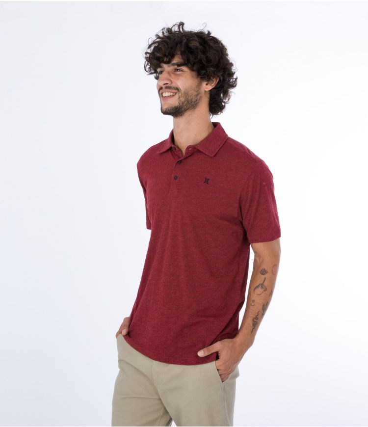 Hurley Polo Corta Sleeve Ace Vista Rojos | GDOMEL-870
