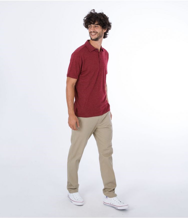 Hurley Polo Corta Sleeve Ace Vista Rojos | GDOMEL-870