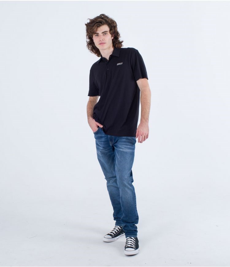 Hurley Polo Corta Sleeve H20-dri Ace Negros | VMTXAB-718