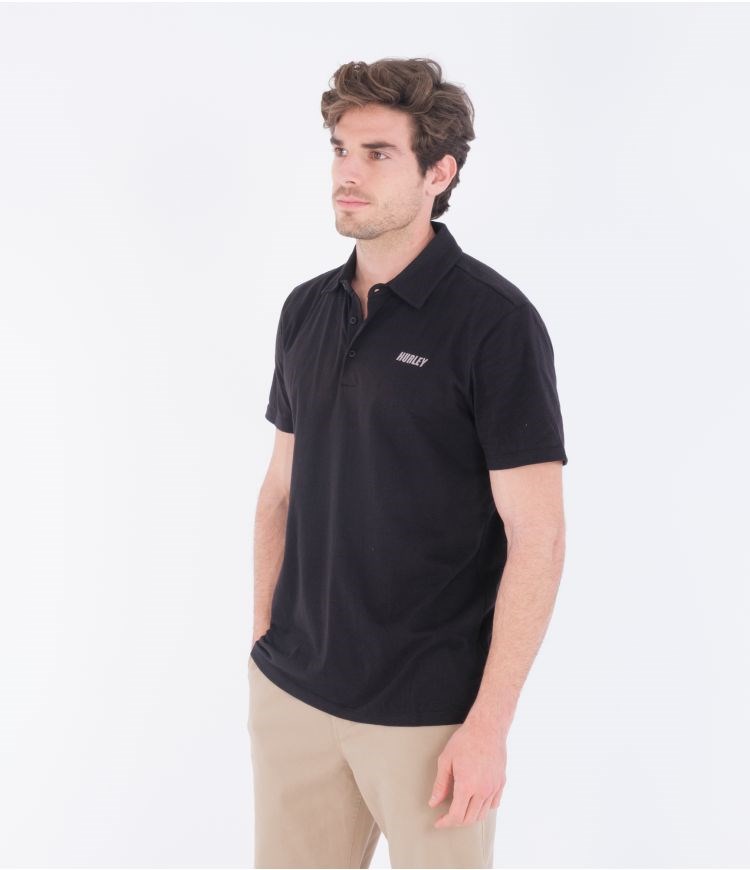 Hurley Polo Corta Sleeve H20-dri Ace Negros | VMTXAB-718