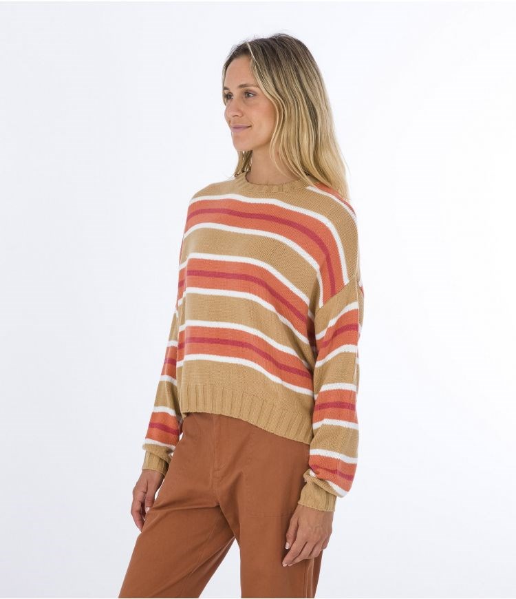Hurley Pullover Morgan Cafes Rayas | DZYUXL-956