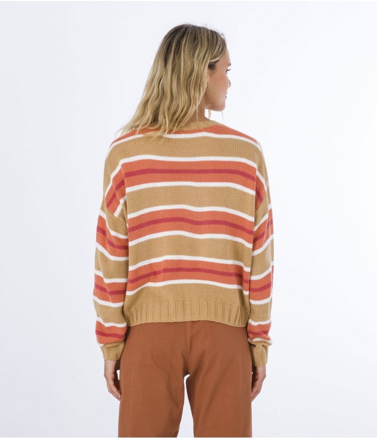 Hurley Pullover Morgan Cafes Rayas | DZYUXL-956