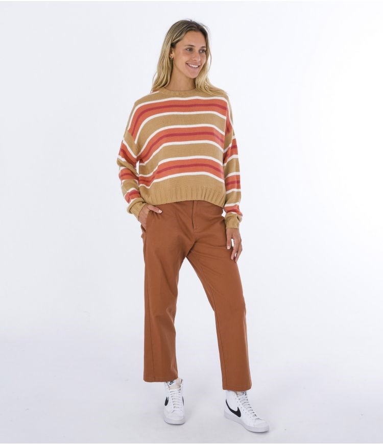 Hurley Pullover Morgan Cafes Rayas | DZYUXL-956