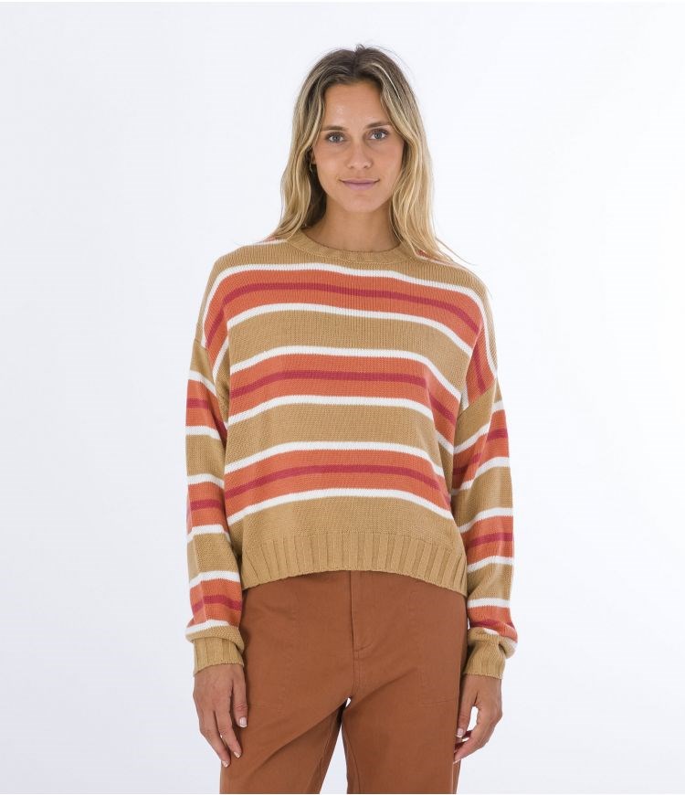 Hurley Pullover Morgan Cafes Rayas | DZYUXL-956