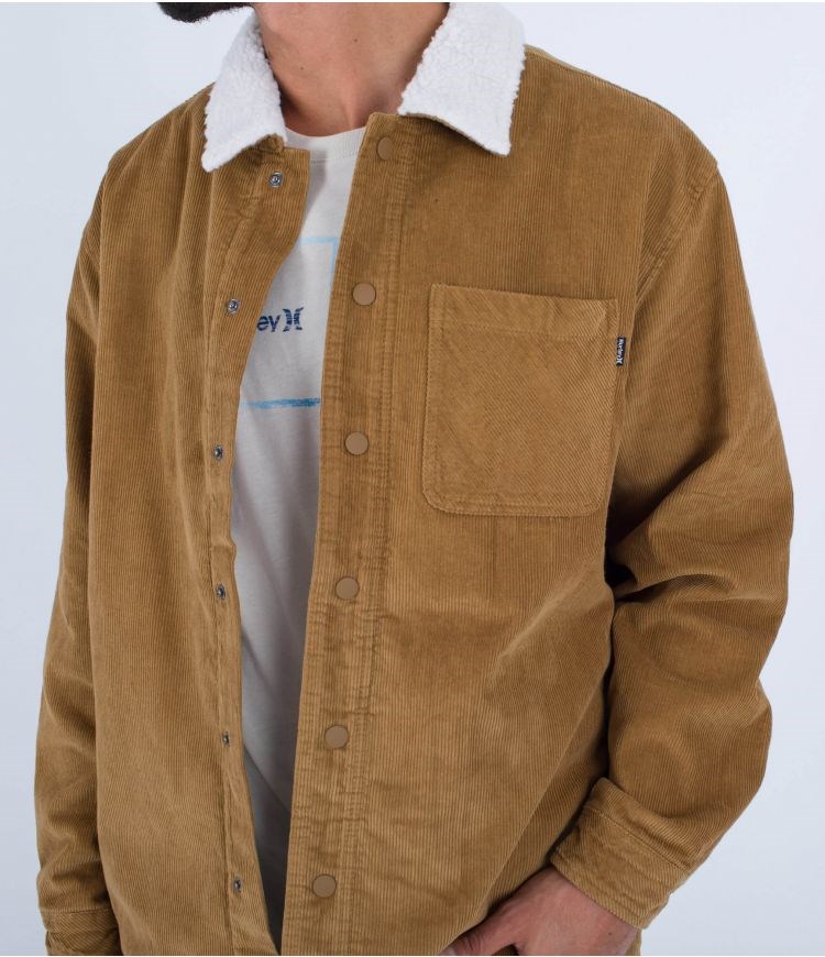 Hurley Shirt Bixby Cord Sherpa Golden Doodle | TJRYOC-182