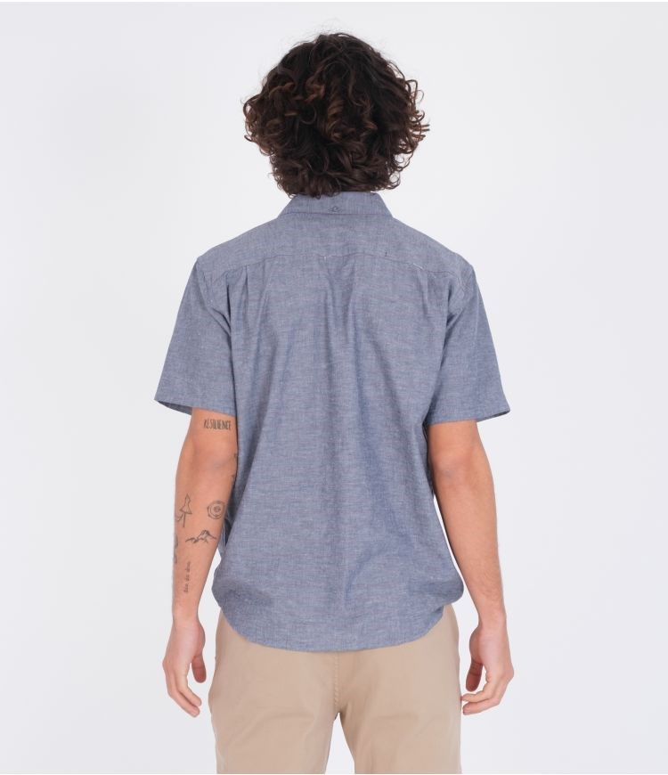 Hurley Shirt Corta Sleeve O&o Space Dye Azul Marino | XDQYTP-514