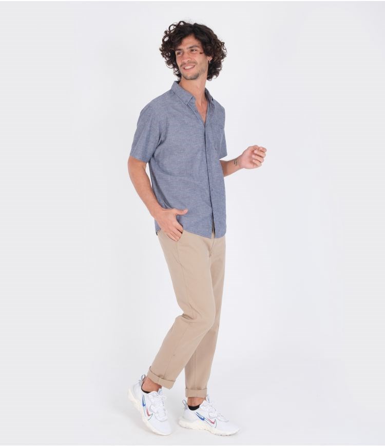 Hurley Shirt Corta Sleeve O&o Space Dye Azul Marino | XDQYTP-514