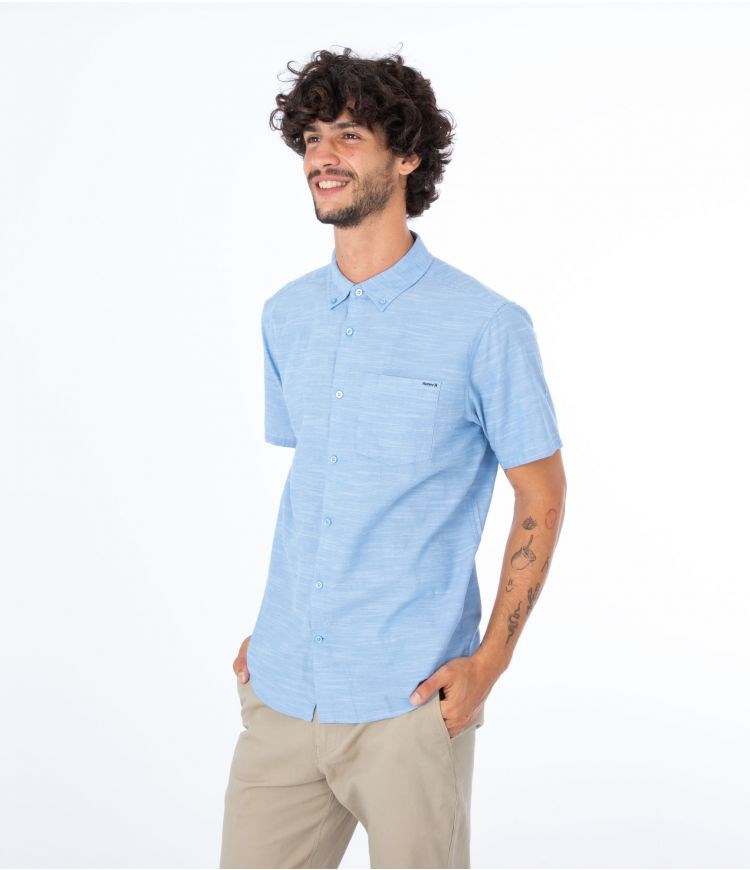 Hurley Shirt Corta Sleeve O&o Stretch Azules | NVMAIQ-743