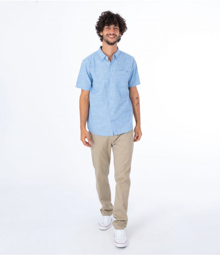 Hurley Shirt Corta Sleeve O&o Stretch Azules | NVMAIQ-743