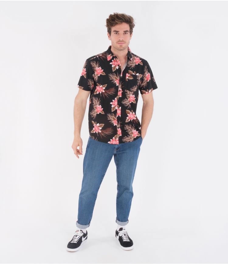 Hurley Shirt Corta Sleeve Org Wedge Negros | PGOQUX-495