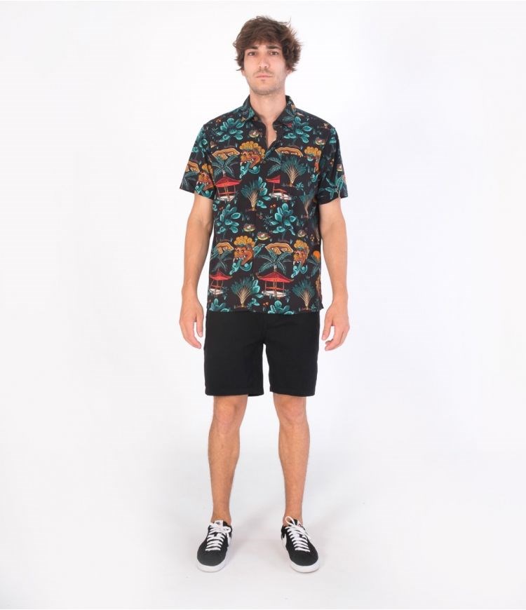 Hurley Shirt Corta Sleeve Rincon Negros | VBQSXJ-647